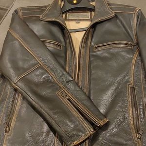 Marc New York Men's Heavy Leather Jacket (L)